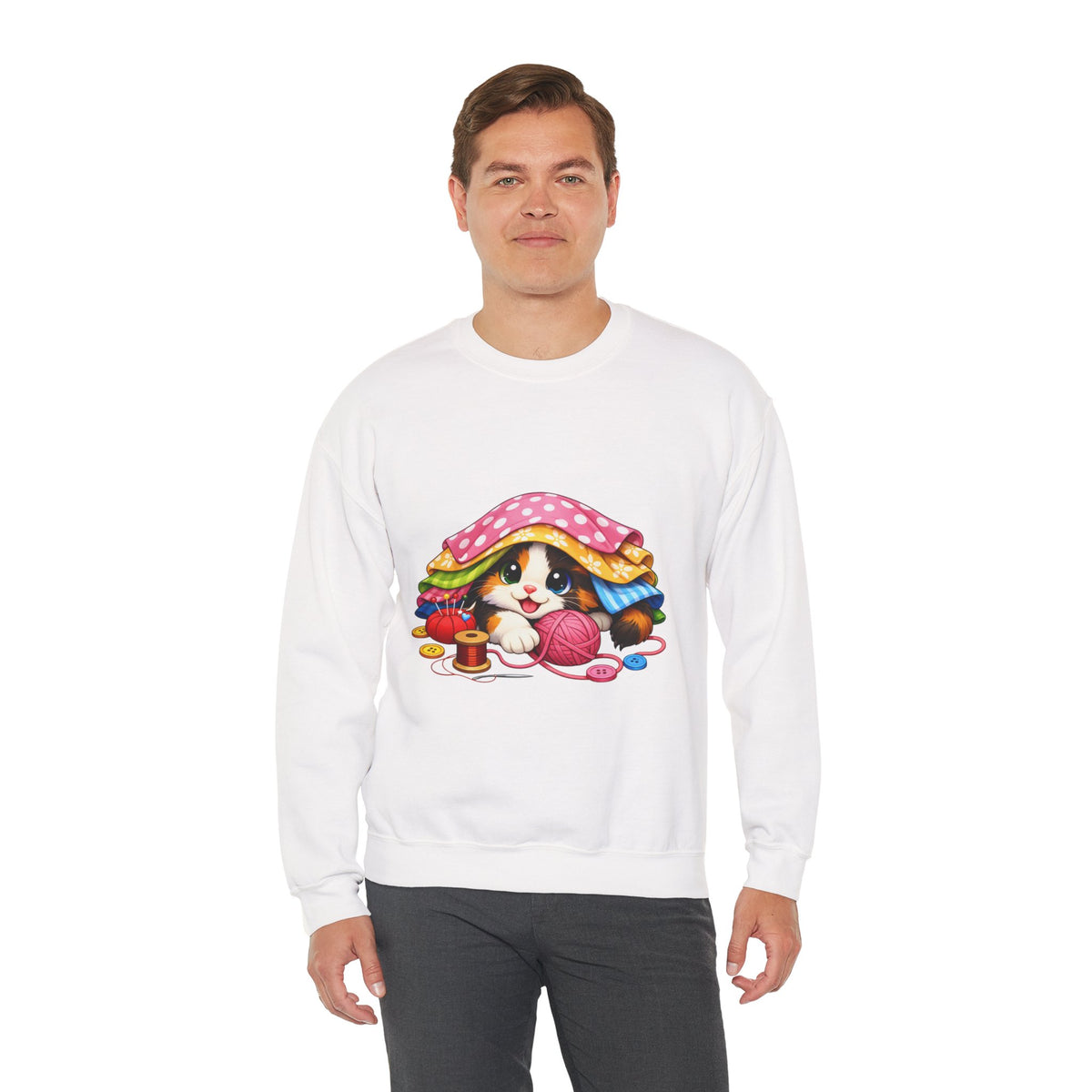Kitty Hiding in Fabric Sweatshirt