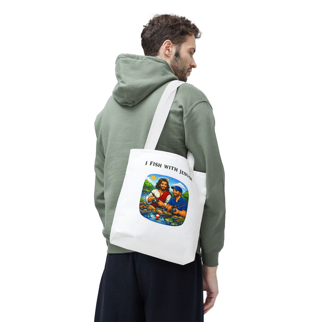 I Fish with Jesus! - Tote Bag