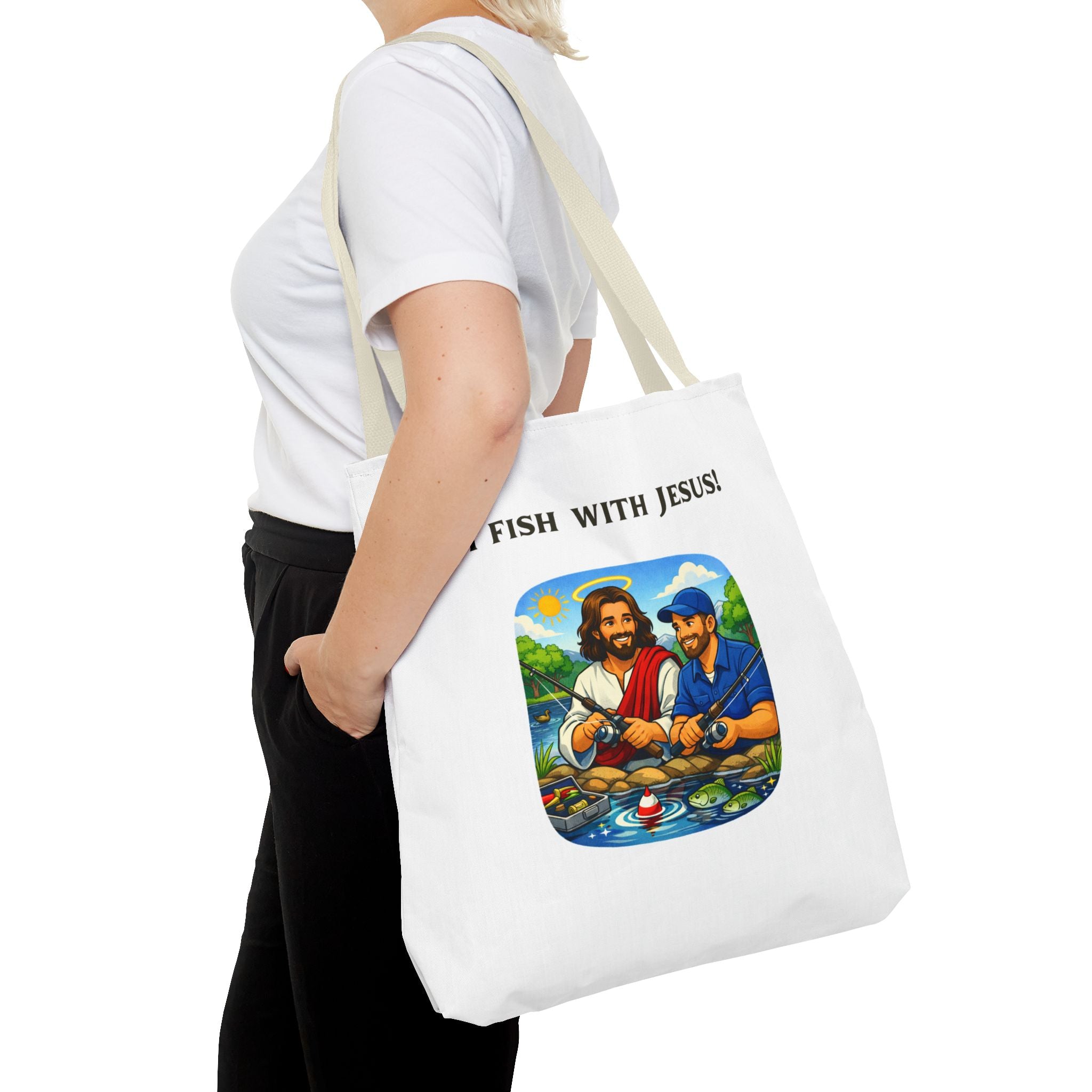 I Fish with Jesus! - Tote Bag