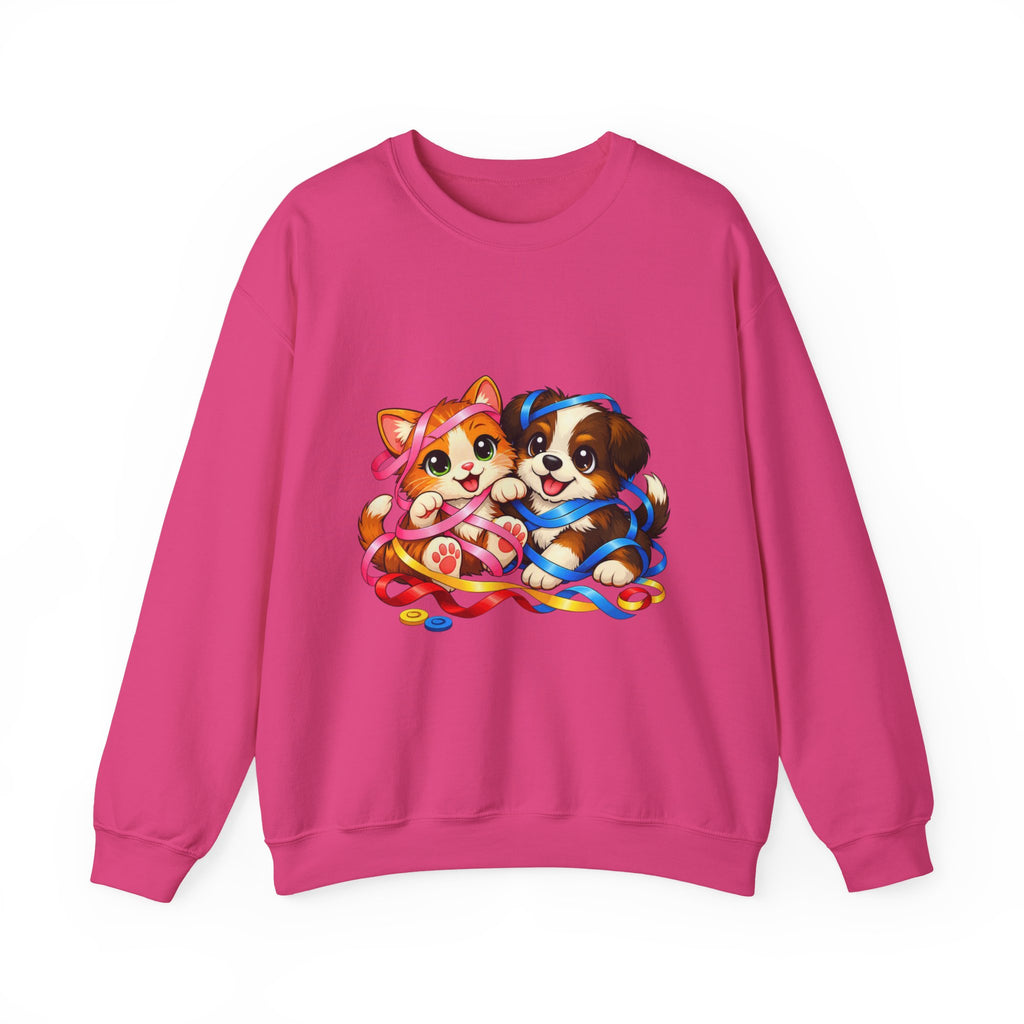 Kitty and Puppy playing with Ribbon - Sweatshirt
