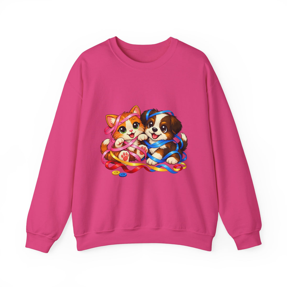 Kitty and Puppy playing with Ribbon - Sweatshirt