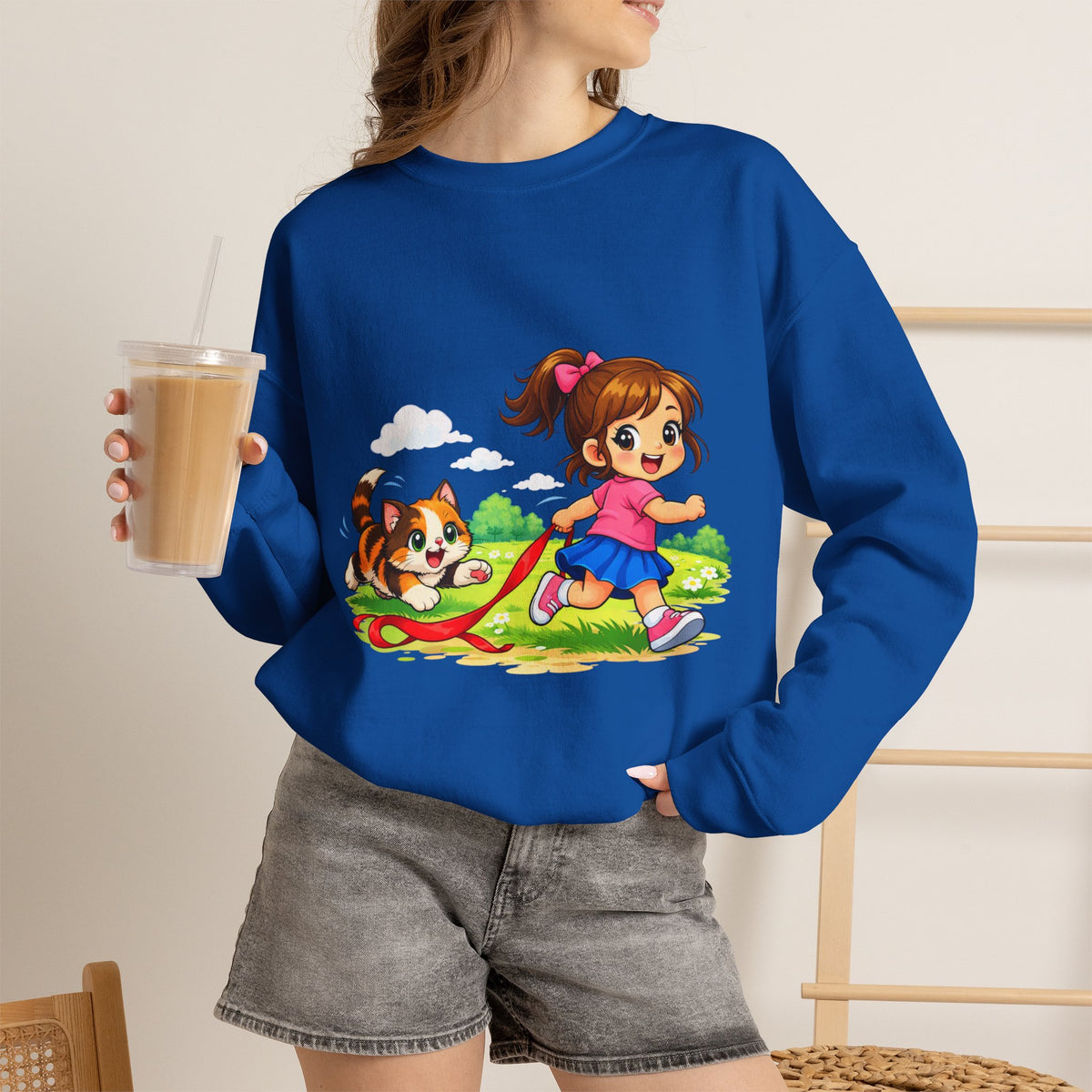 Kitty Chasing Ribbon -  Sweatshirt