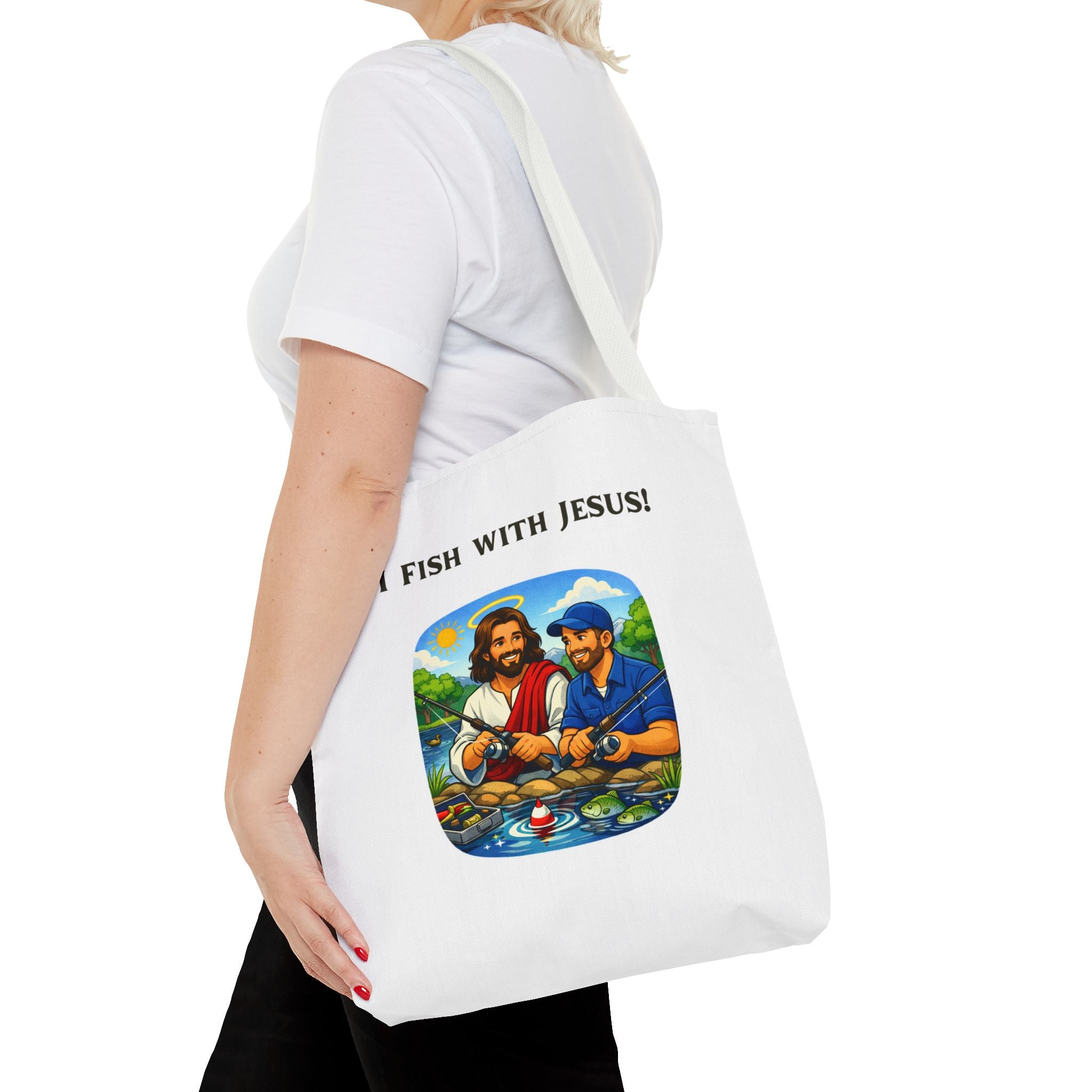 I Fish with Jesus! - Tote Bag