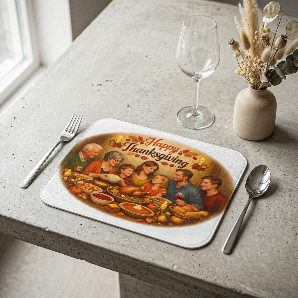 Leather Placemat - Happy Thanksgiving!