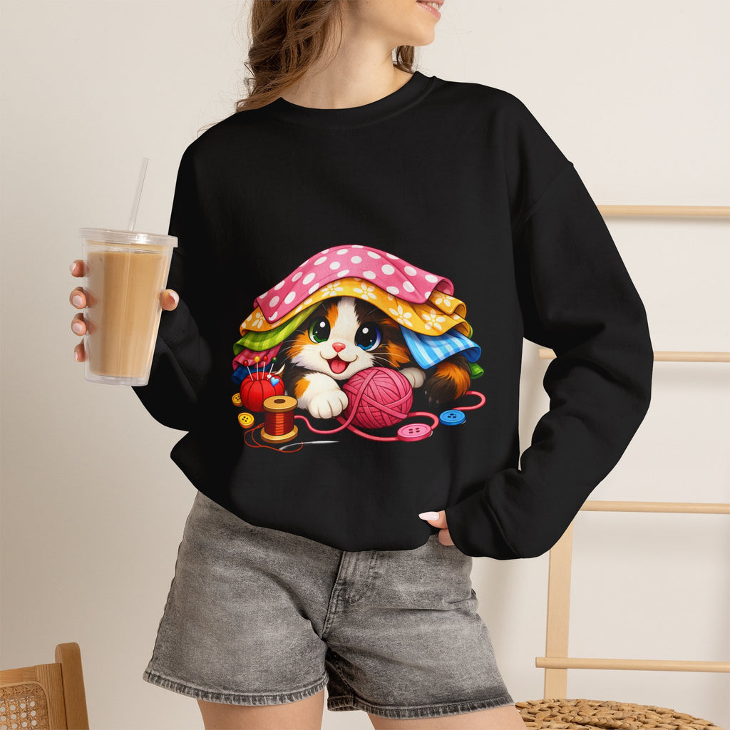 Kitty Hiding in Fabric Sweatshirt