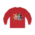 Kitty and Puppy Playing with Ribbon - Long Sleeve Tee
