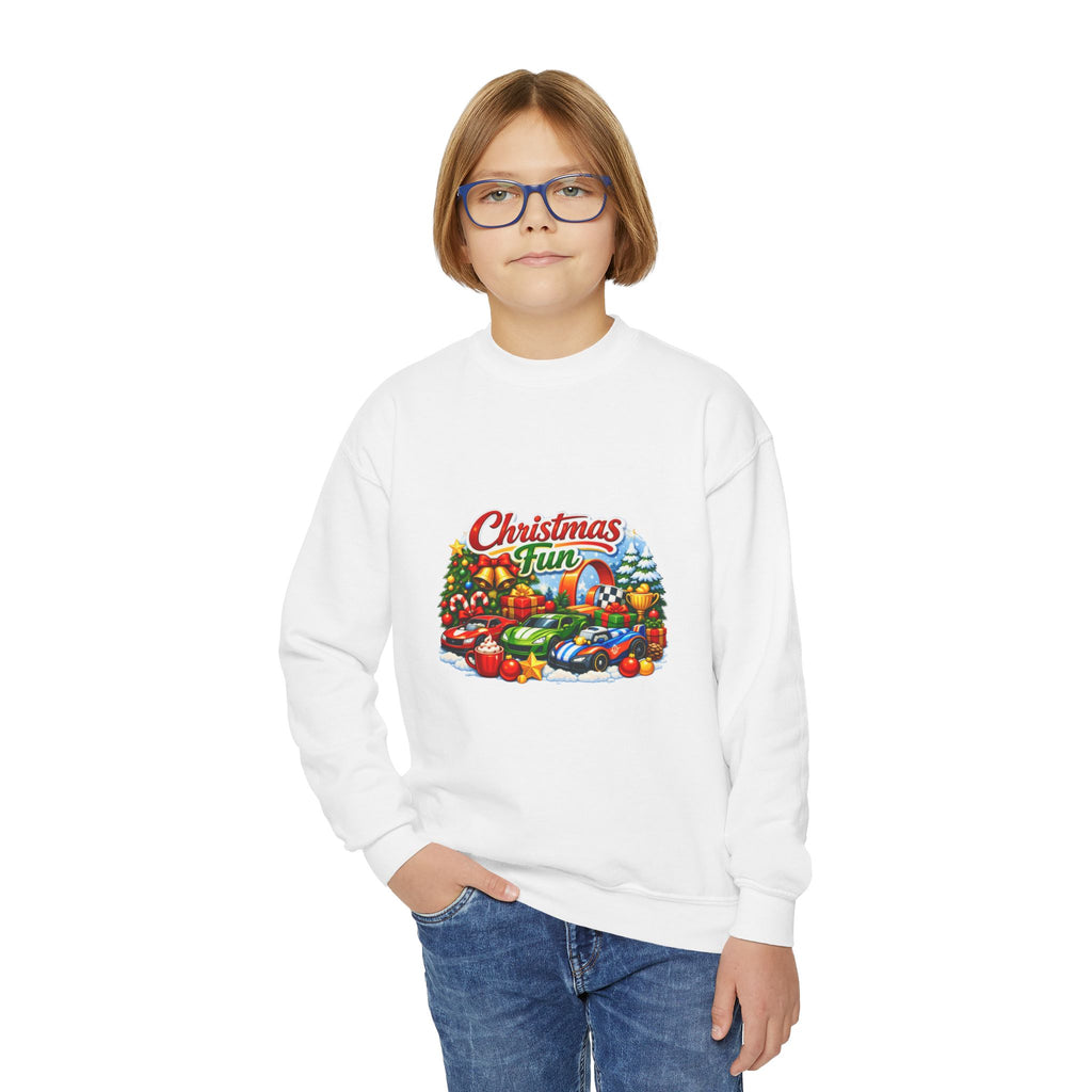Christmas Fun Youth Crewneck Sweatshirt – Festive Kids Holiday Pullover