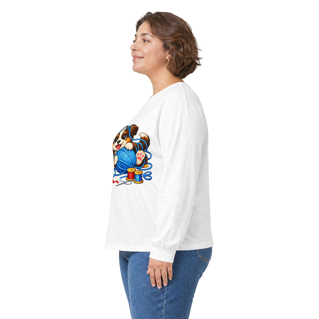 Puppy Playing with Yarn - Long Sleeve Tee