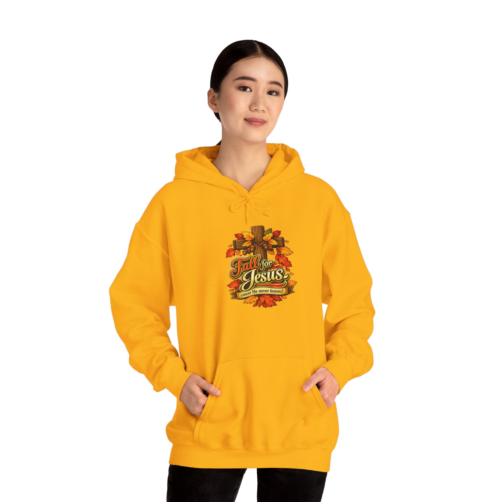 Fall for Jesus cause He never Leaves - Hoodie