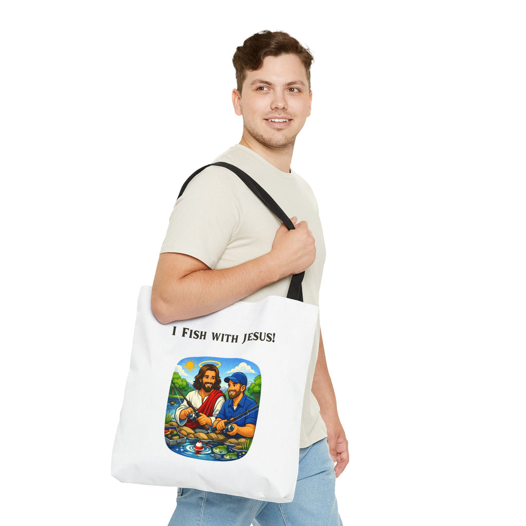 I Fish with Jesus! - Tote Bag