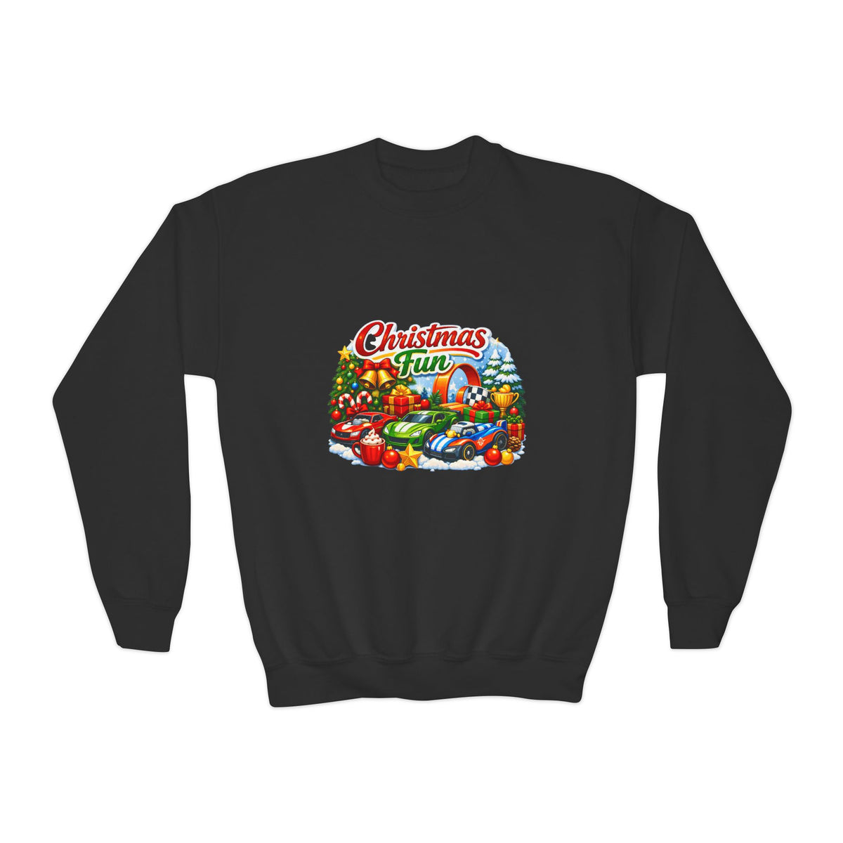 Christmas Fun Youth Crewneck Sweatshirt – Festive Kids Holiday Pullover