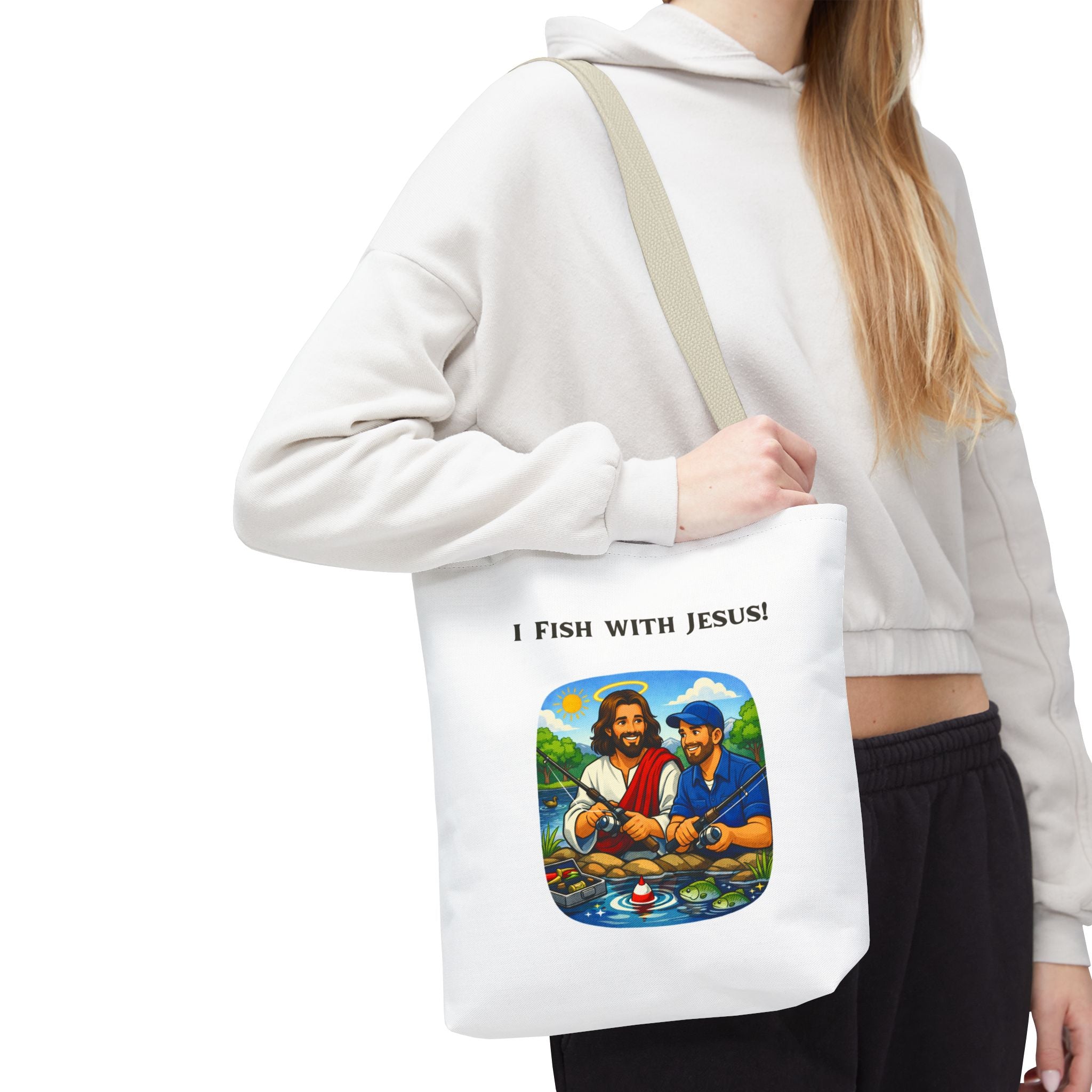 I Fish with Jesus! - Tote Bag