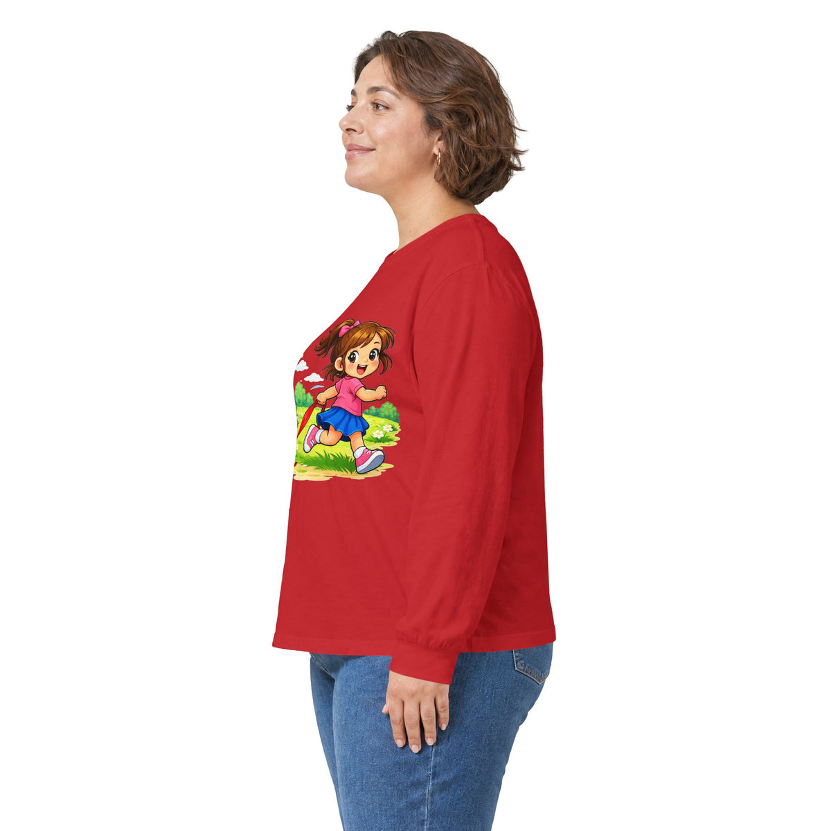 Kitty Chasing Ribbon - Long Sleeve Tee