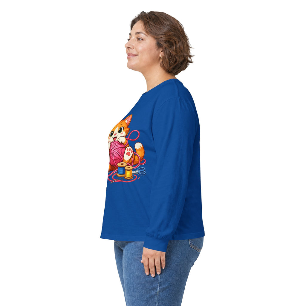 Kitty Playing with Yarn - Long Sleeve Tee