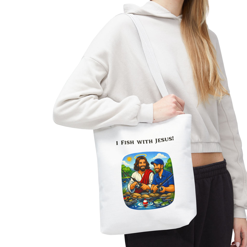 I Fish with Jesus! - Tote Bag