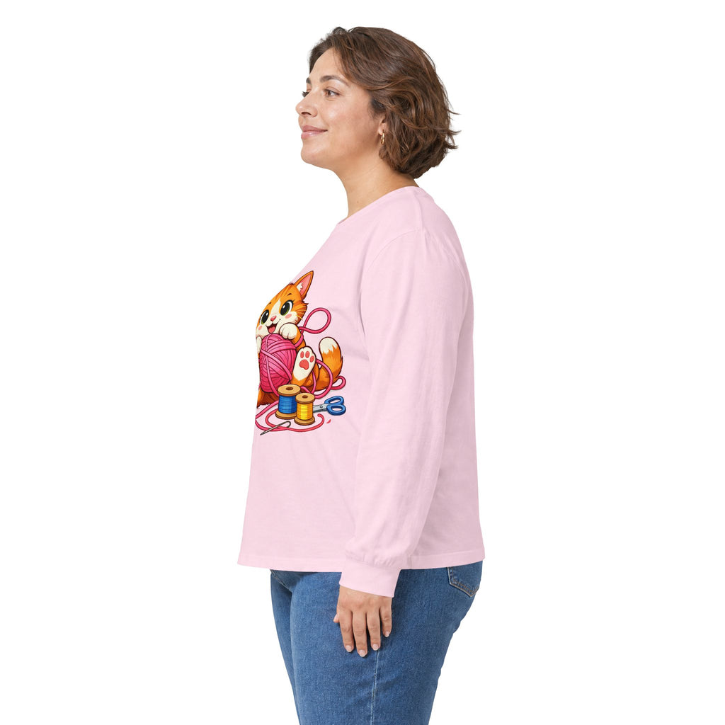 Kitty Playing with Yarn - Long Sleeve Tee