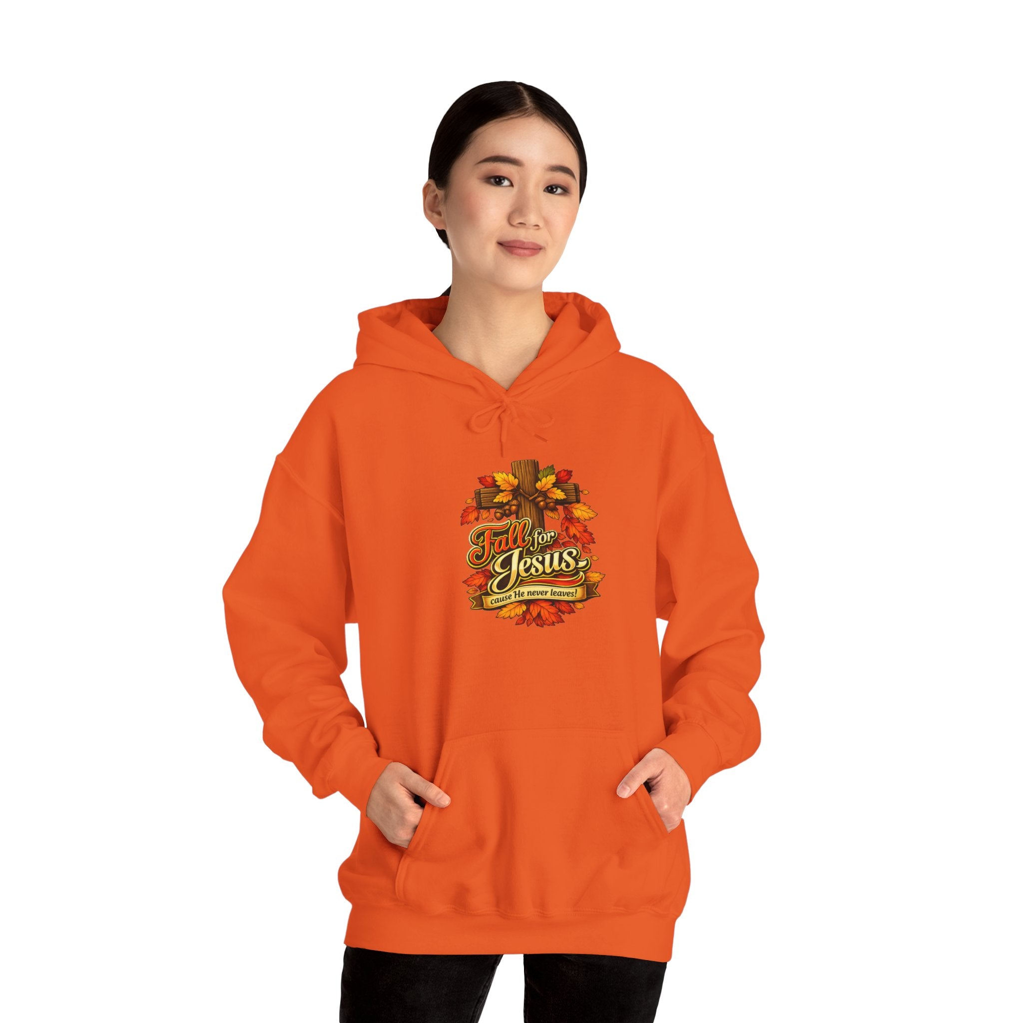 Fall for Jesus cause He never Leaves - Hoodie