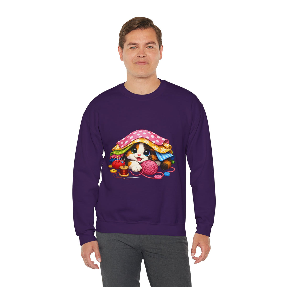 Kitty Hiding in Fabric Sweatshirt