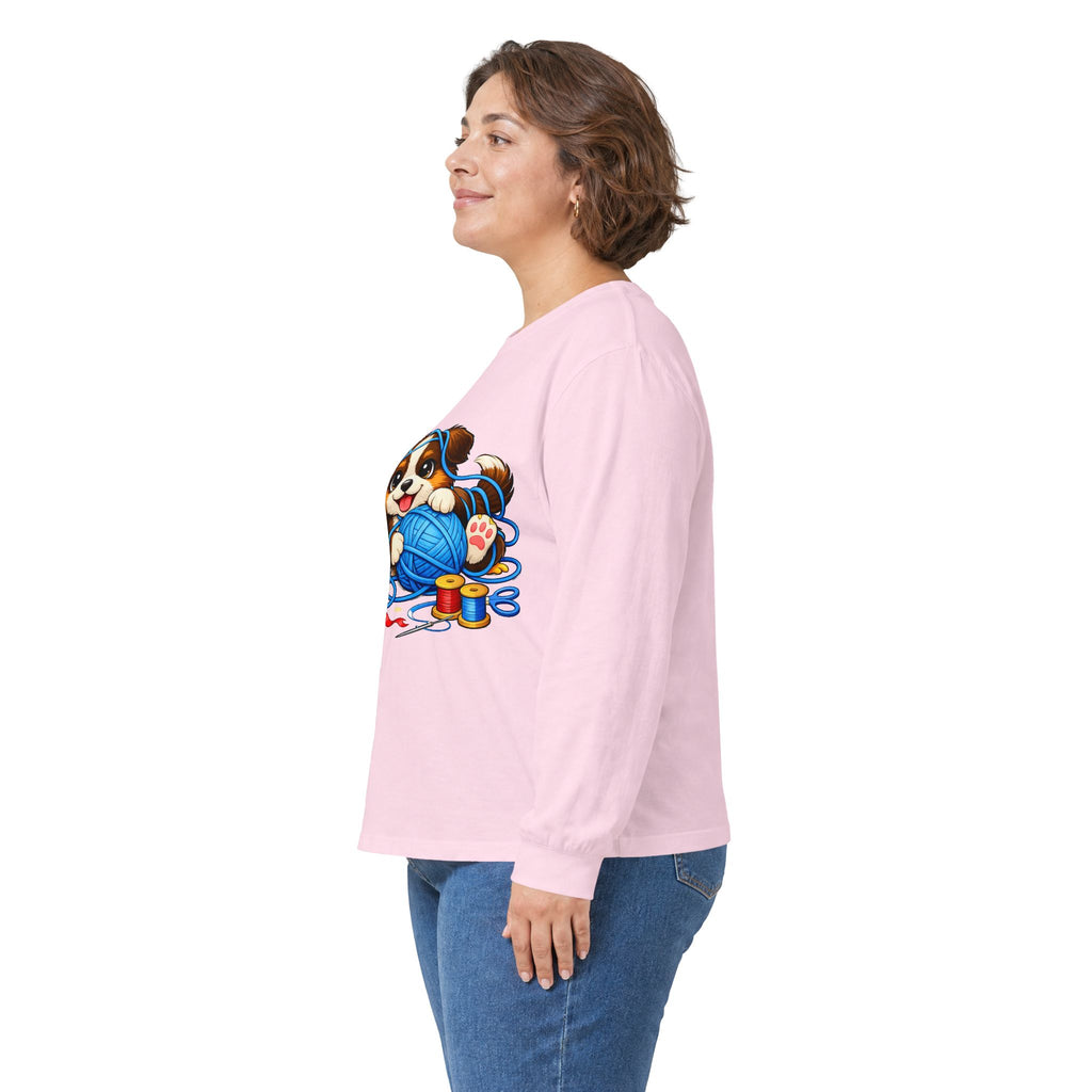 Puppy Playing with Yarn - Long Sleeve Tee
