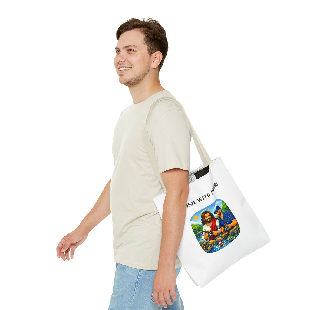 I Fish with Jesus! - Tote Bag