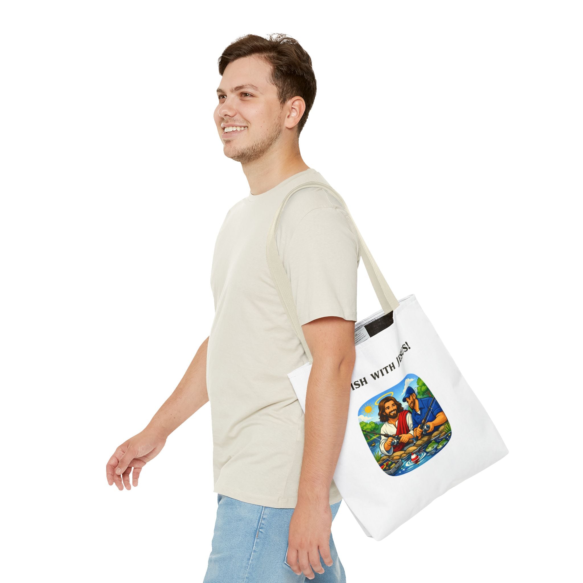 I Fish with Jesus! - Tote Bag