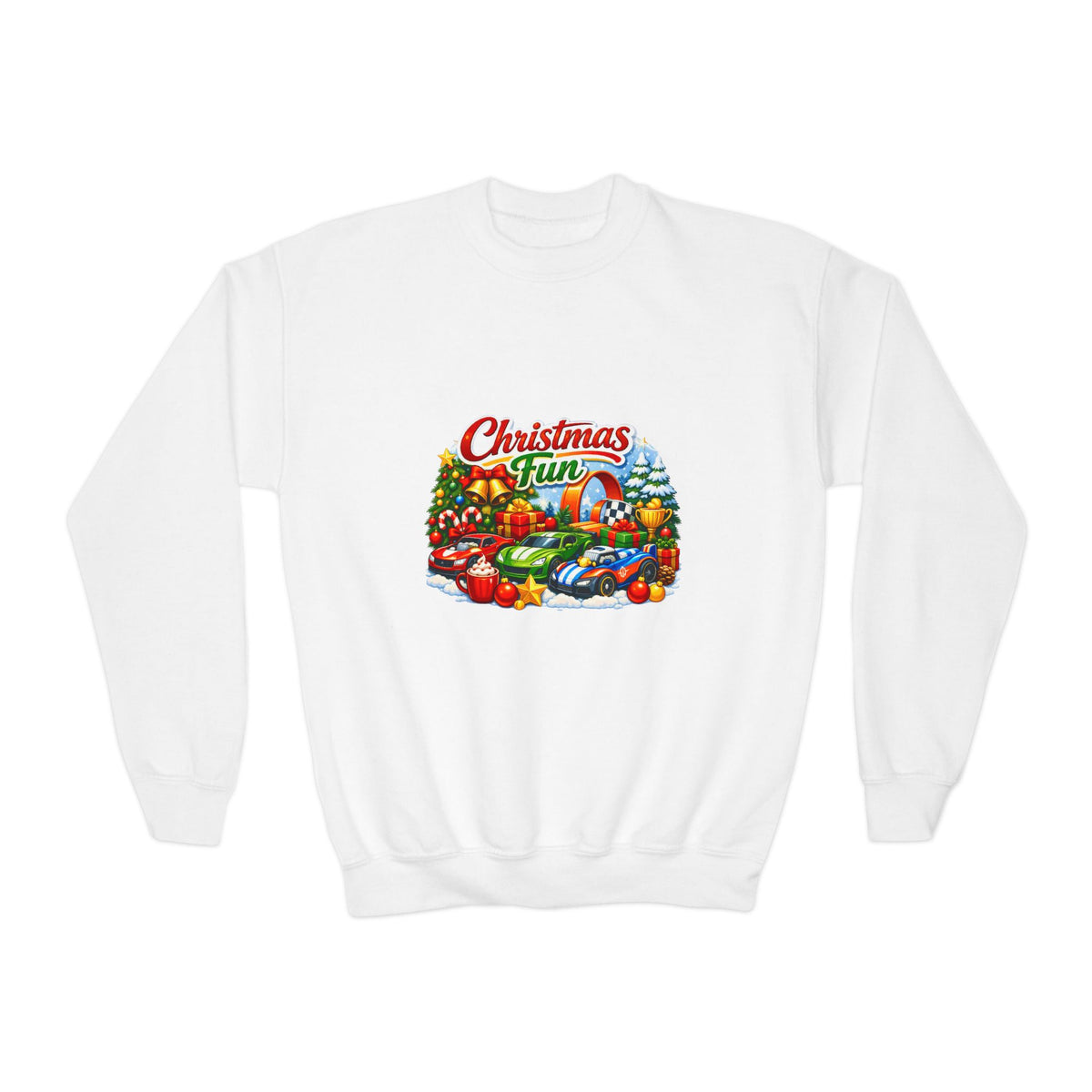 Christmas Fun Youth Crewneck Sweatshirt – Festive Kids Holiday Pullover