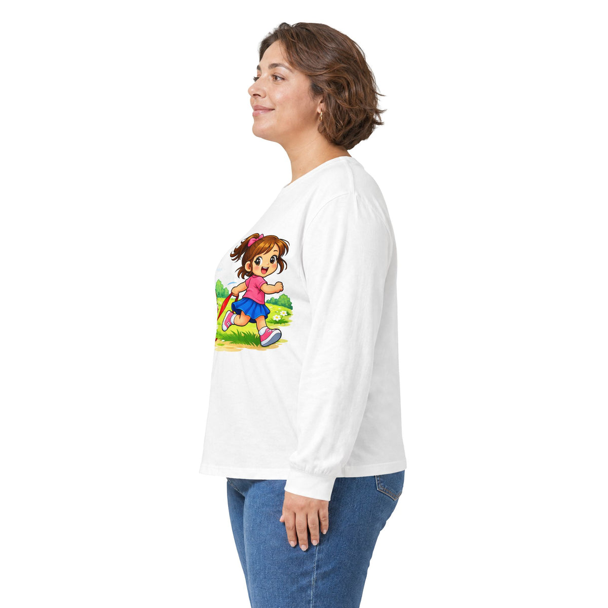 Kitty Chasing Ribbon - Long Sleeve Tee