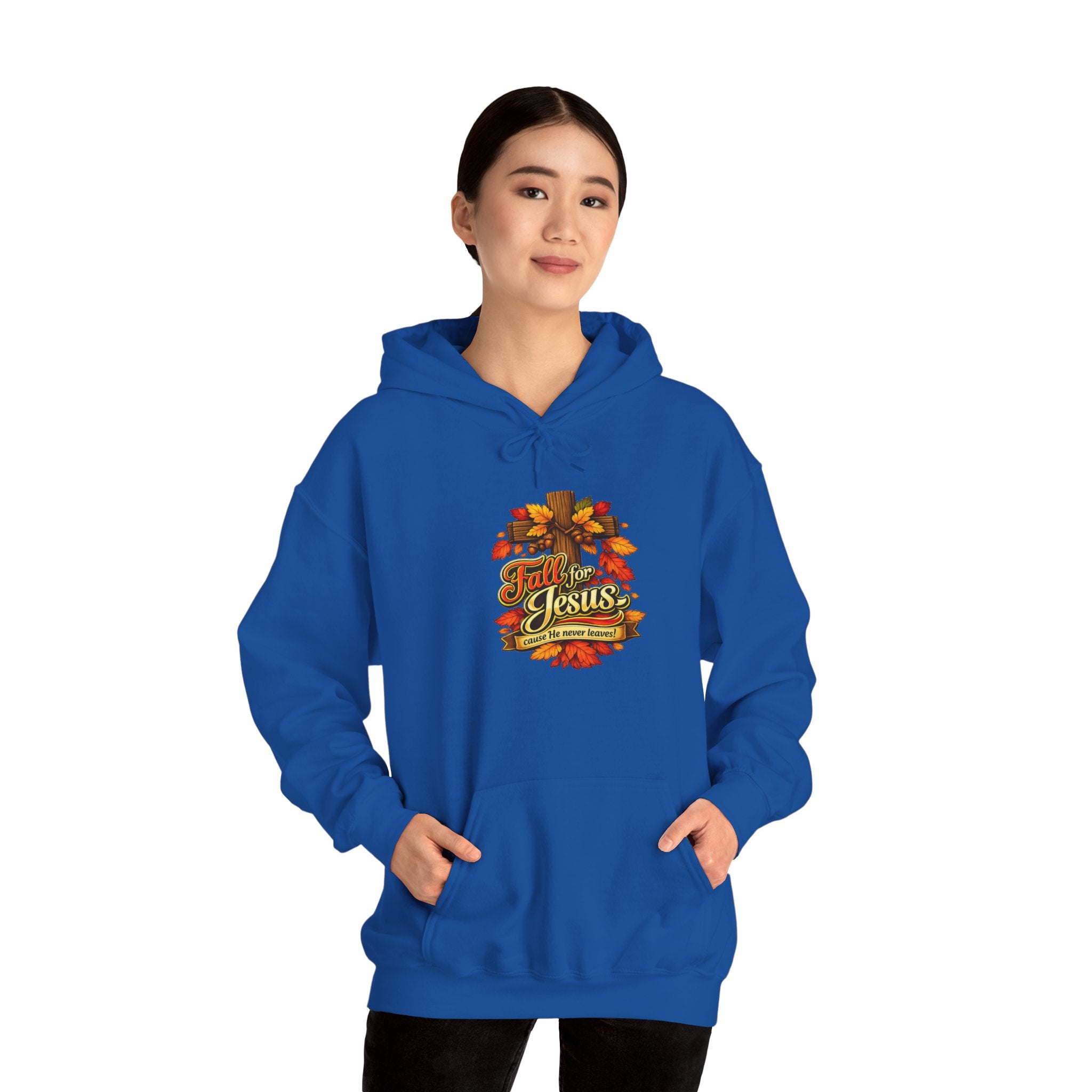 Fall for Jesus cause He never Leaves - Hoodie