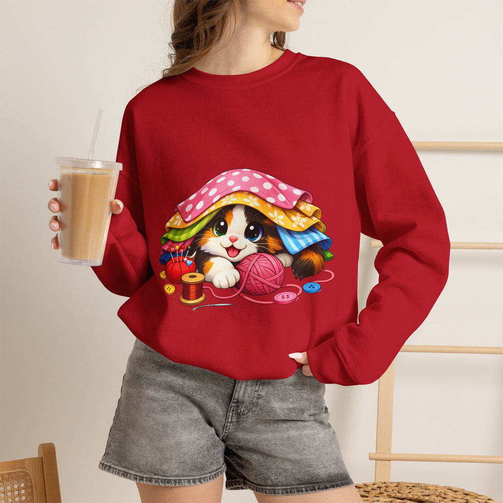 Kitty Hiding in Fabric Sweatshirt