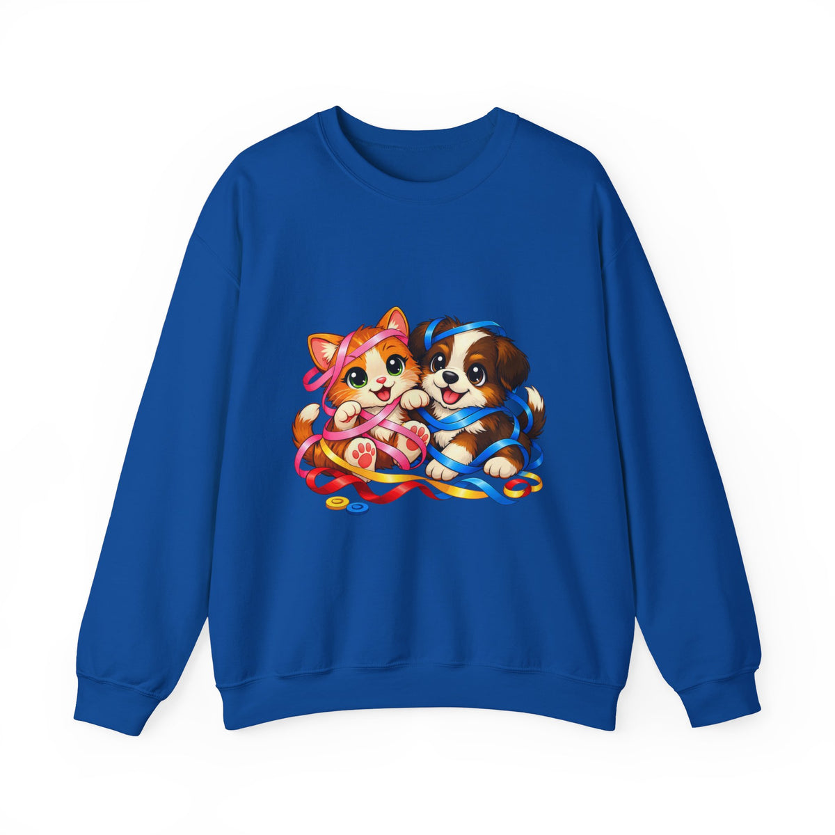 Kitty and Puppy playing with Ribbon - Sweatshirt