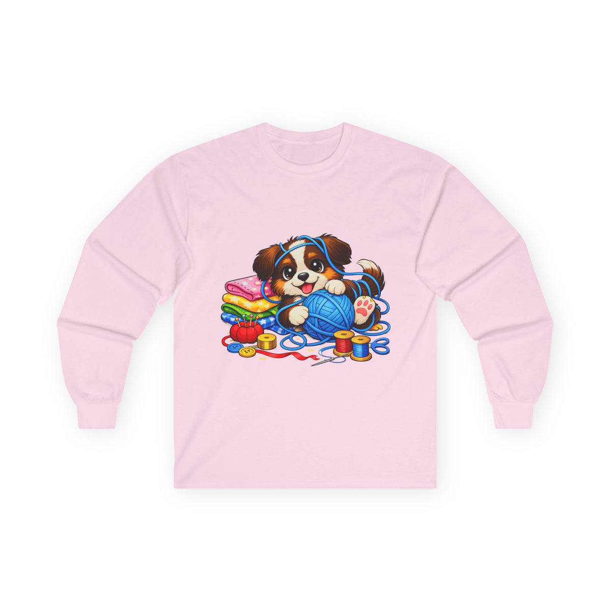 Puppy Playing with Yarn - Long Sleeve Tee