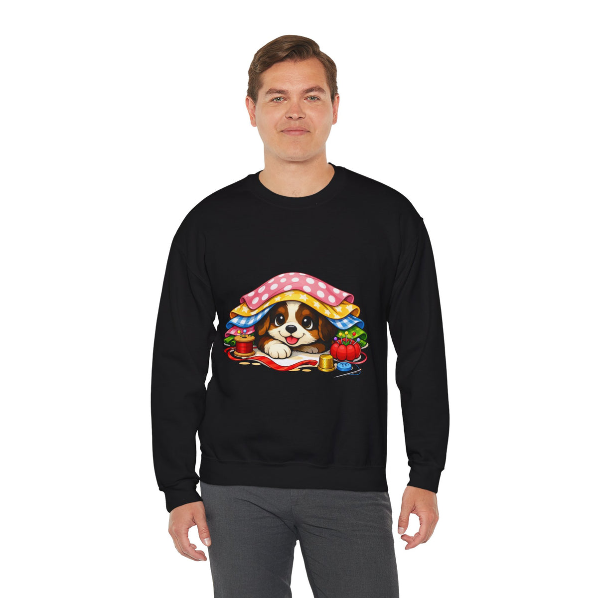 Puppy Hiding in Fabric -  Sweatshirt