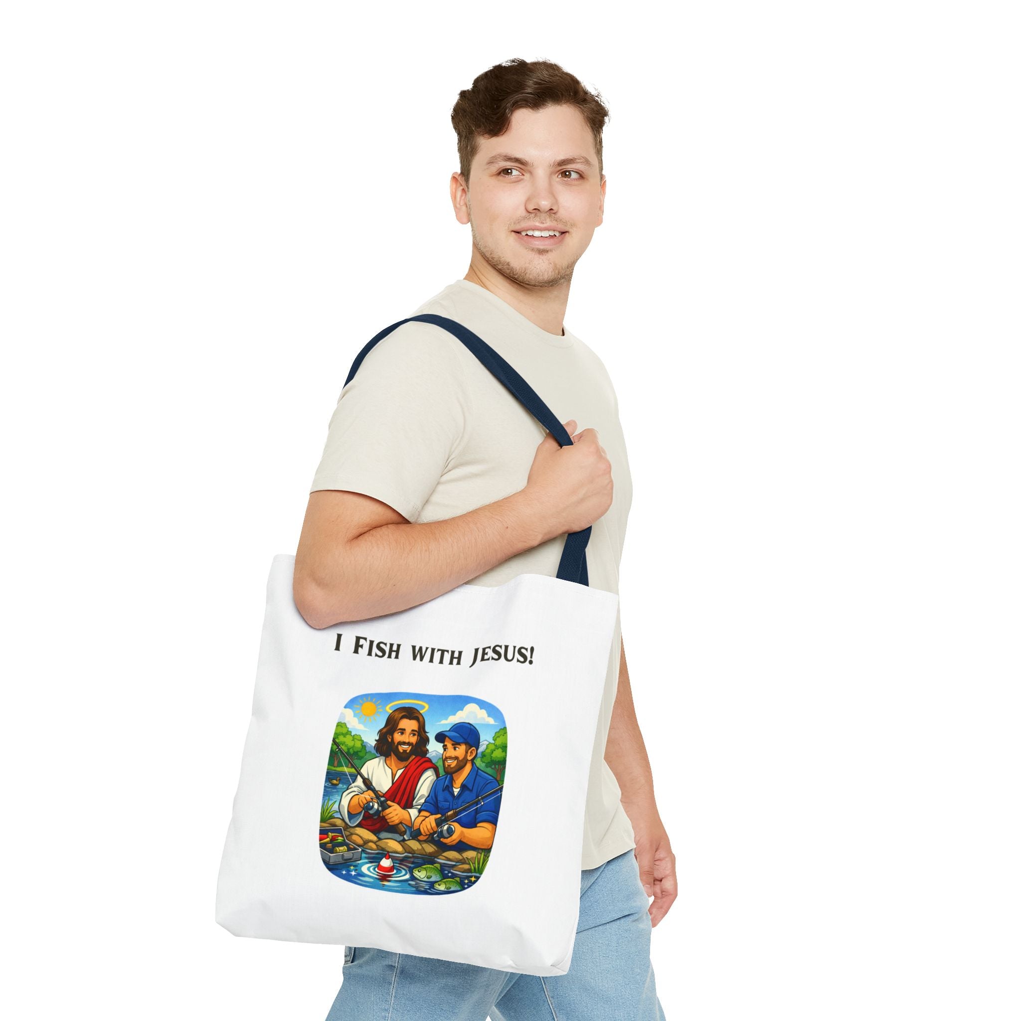 I Fish with Jesus! - Tote Bag