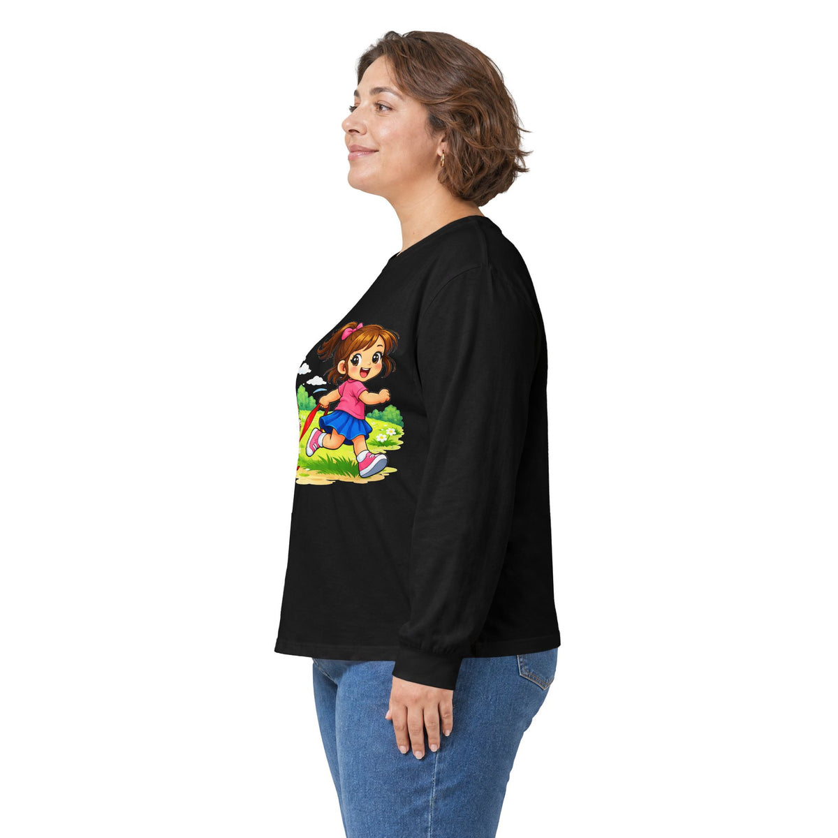 Kitty Chasing Ribbon - Long Sleeve Tee