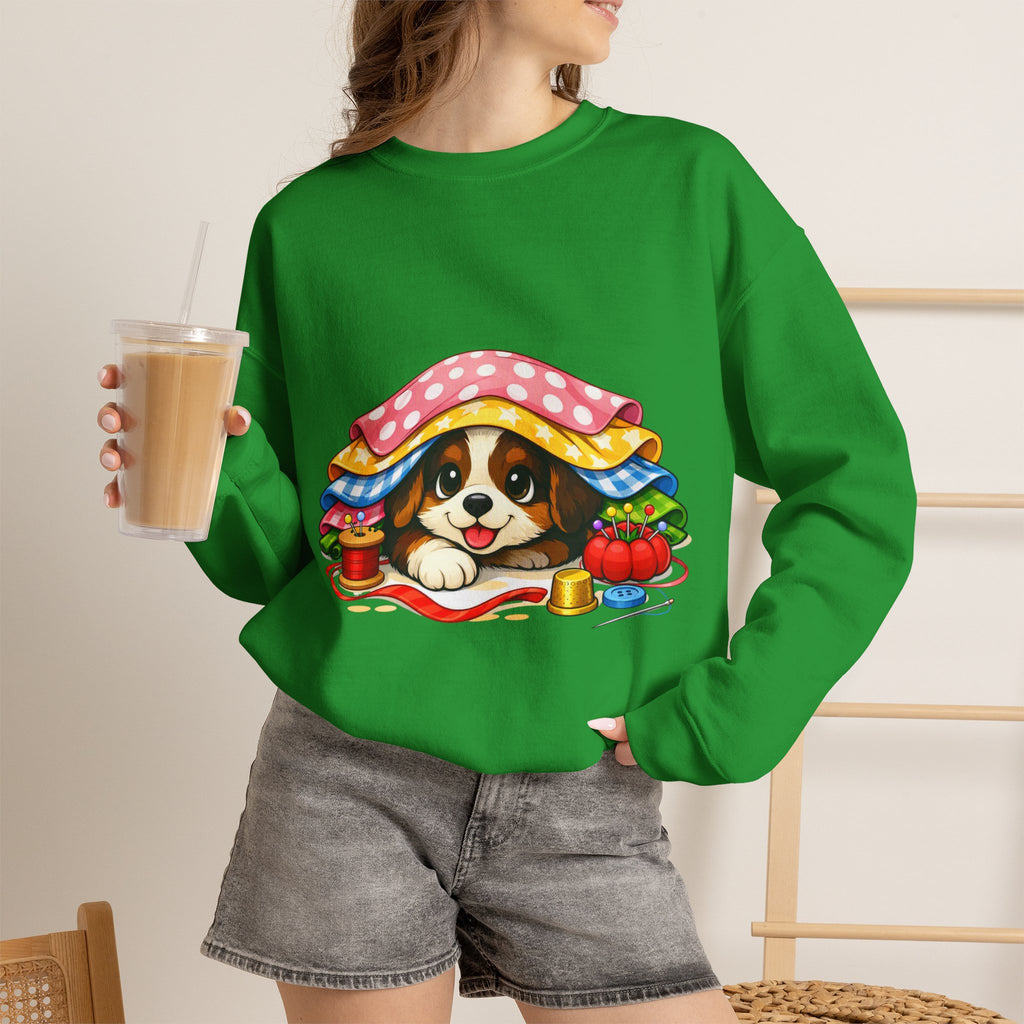 Puppy Hiding in Fabric -  Sweatshirt