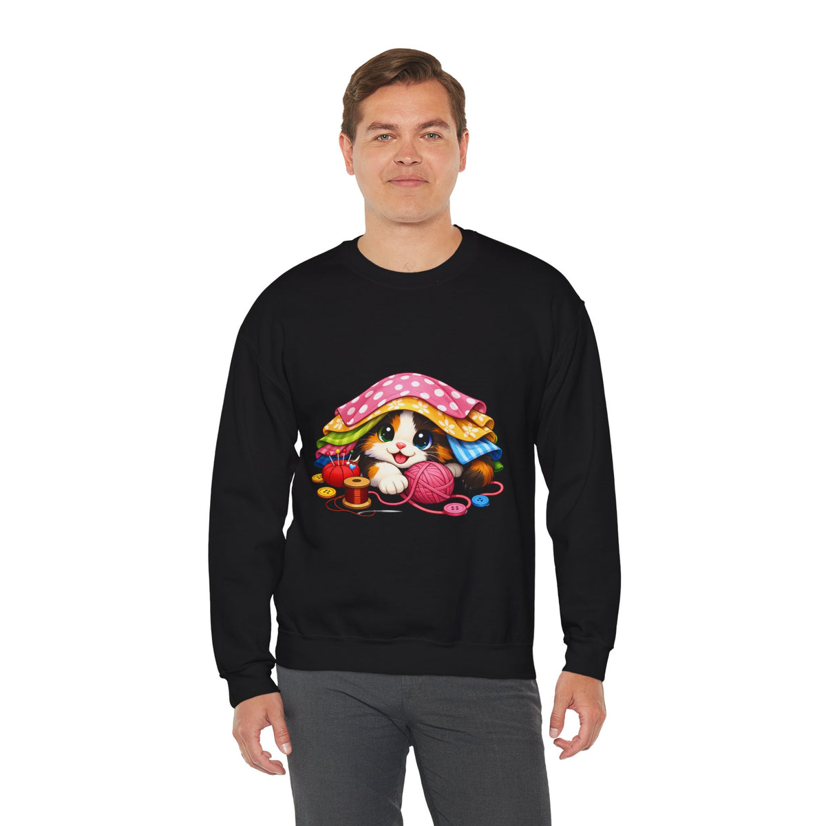 Kitty Hiding in Fabric Sweatshirt
