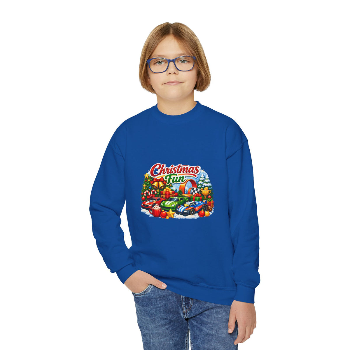 Christmas Fun Youth Crewneck Sweatshirt – Festive Kids Holiday Pullover