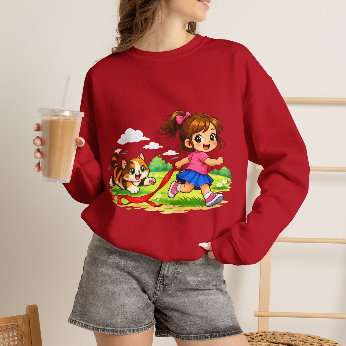Kitty Chasing Ribbon -  Sweatshirt