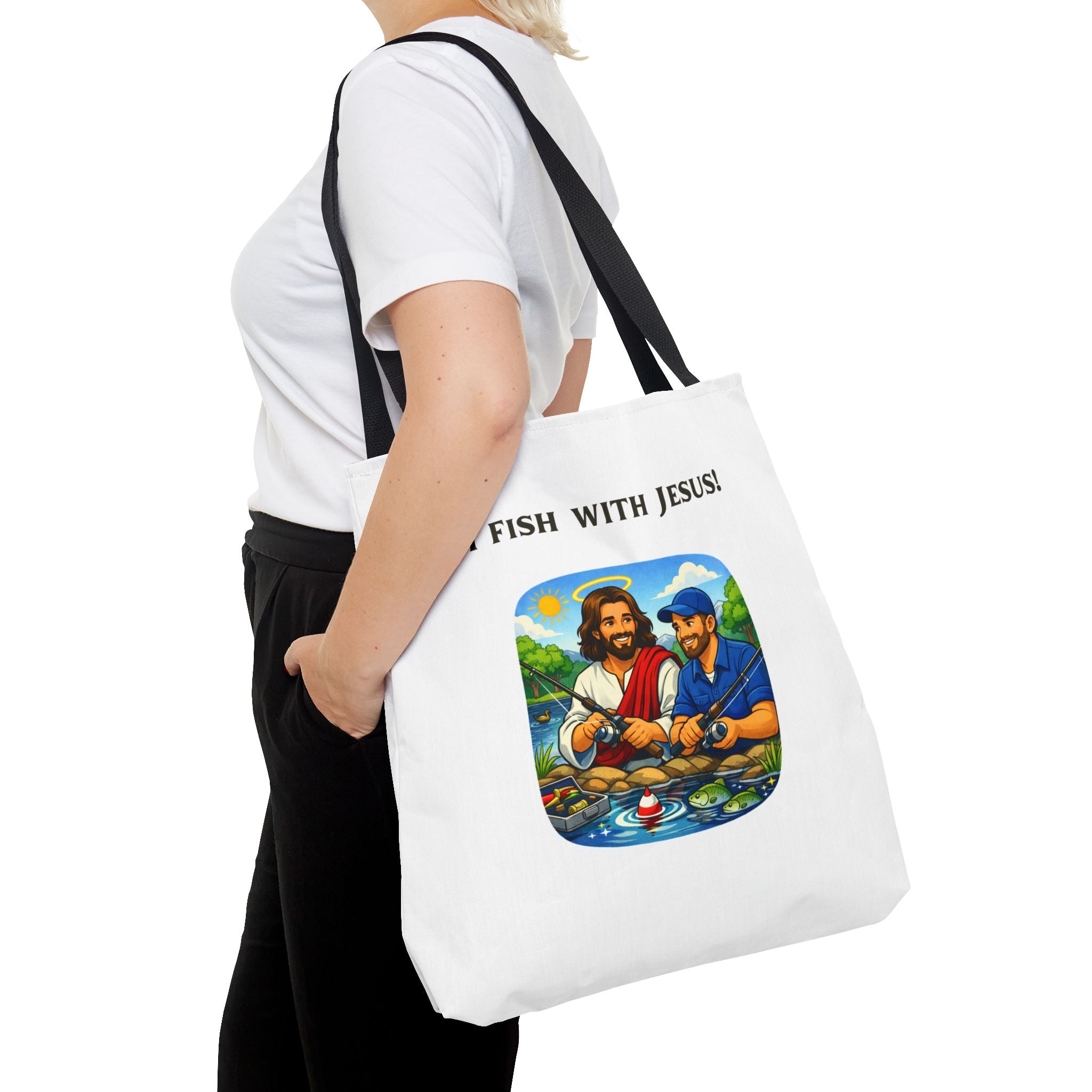 I Fish with Jesus! - Tote Bag