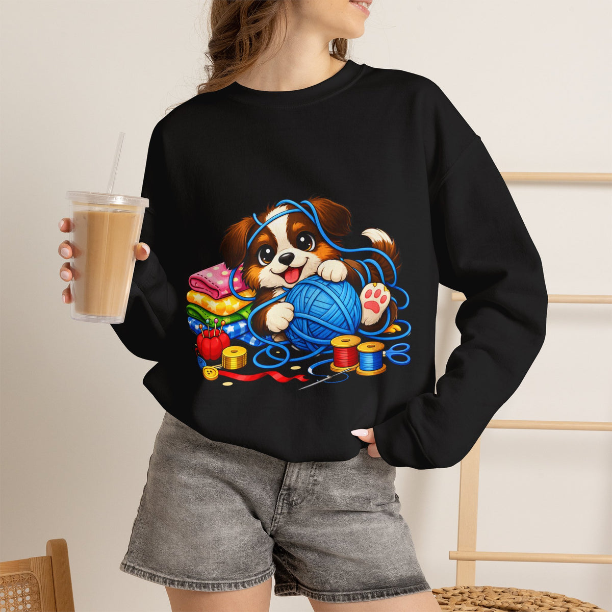 Puppy Playing with Yarn -  Sweatshirt