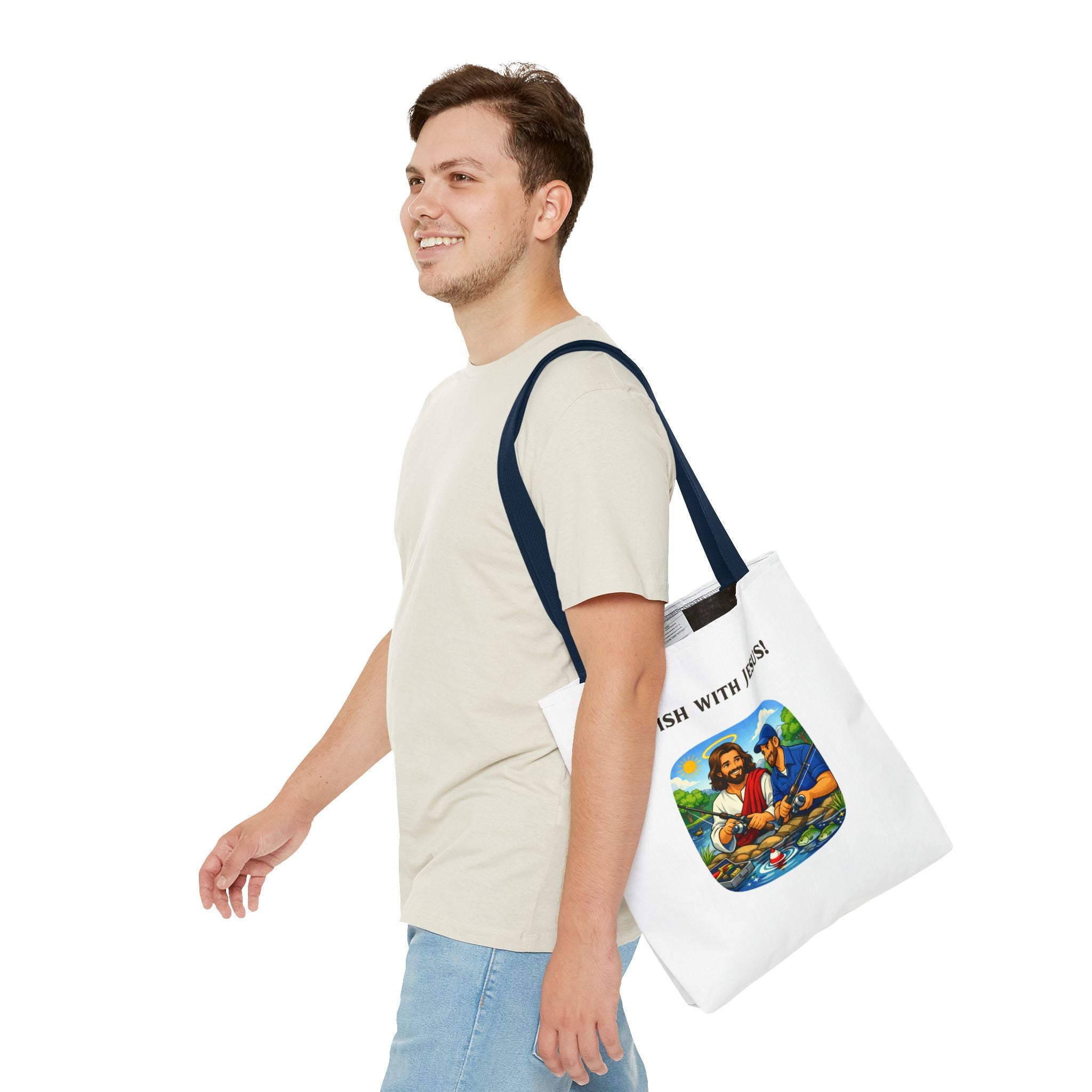 I Fish with Jesus! - Tote Bag
