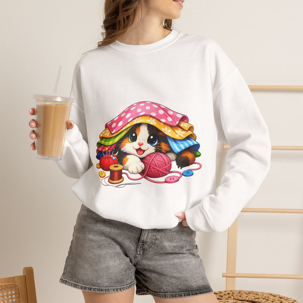 Kitty Hiding in Fabric Sweatshirt