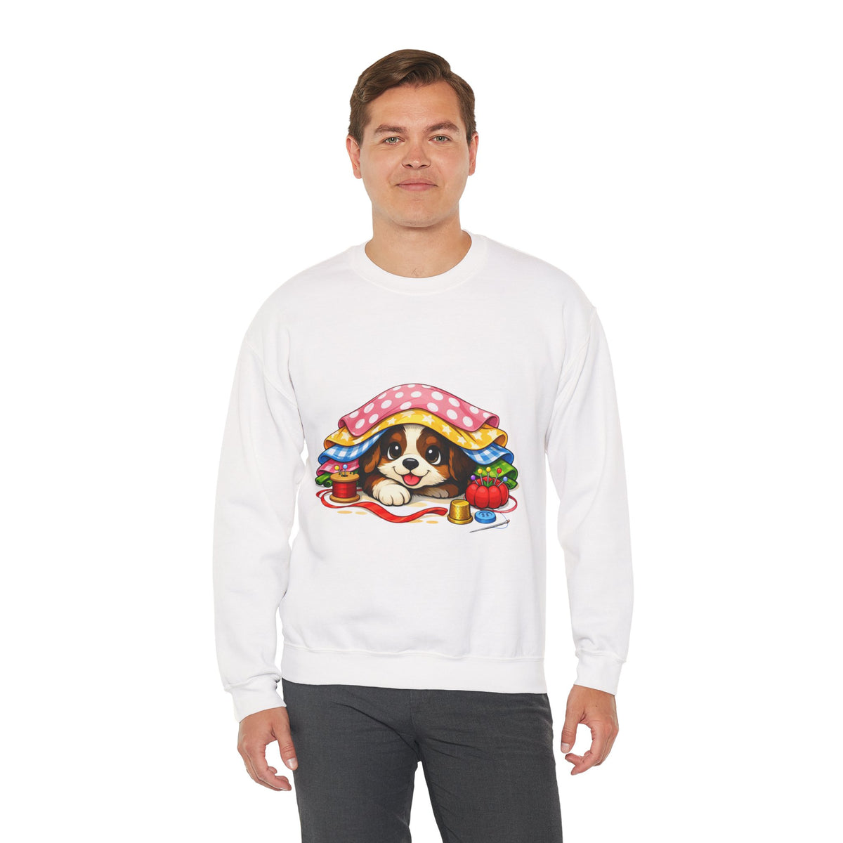 Puppy Hiding in Fabric -  Sweatshirt