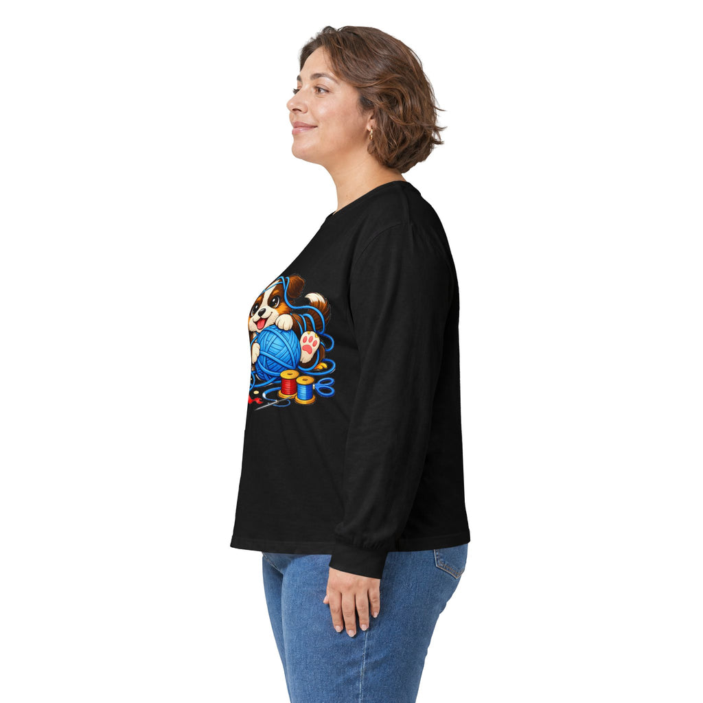 Puppy Playing with Yarn - Long Sleeve Tee