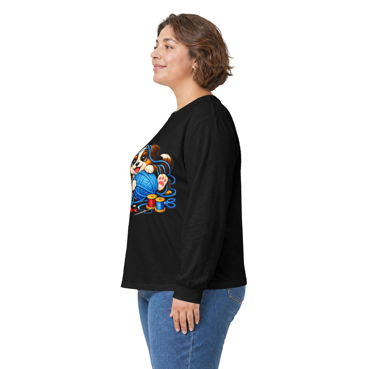 Puppy Playing with Yarn - Long Sleeve Tee
