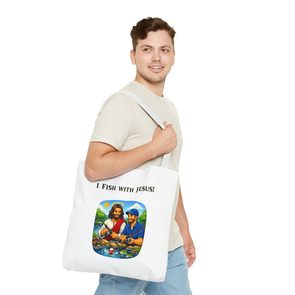 I Fish with Jesus! - Tote Bag