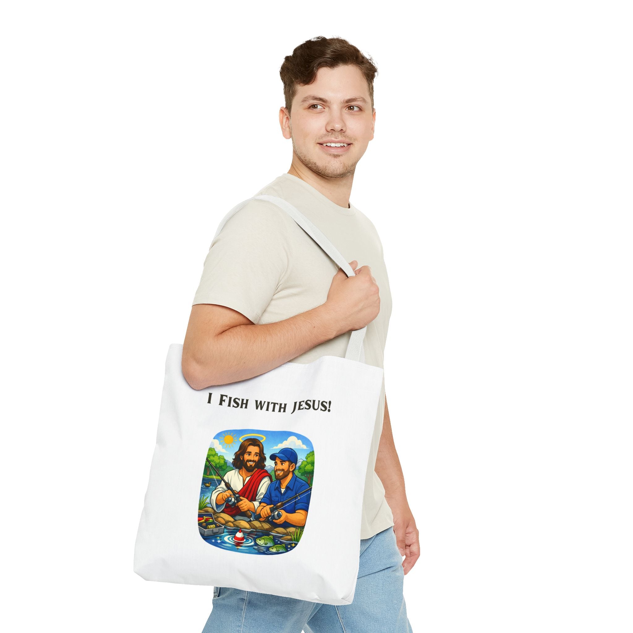 I Fish with Jesus! - Tote Bag