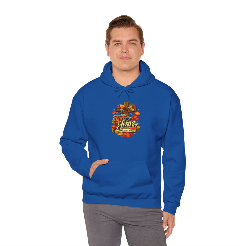 Fall for Jesus cause He never Leaves - Hoodie