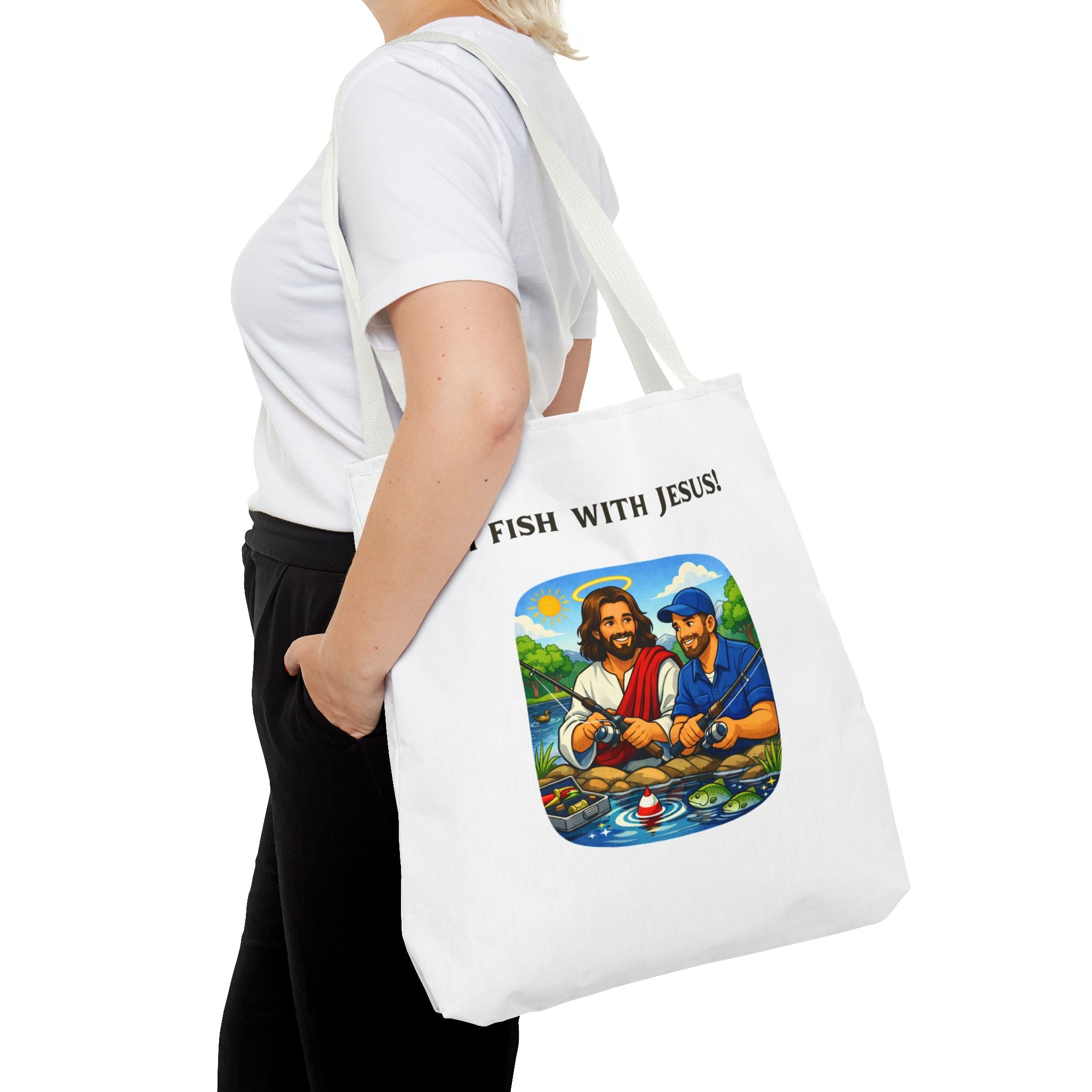 I Fish with Jesus! - Tote Bag