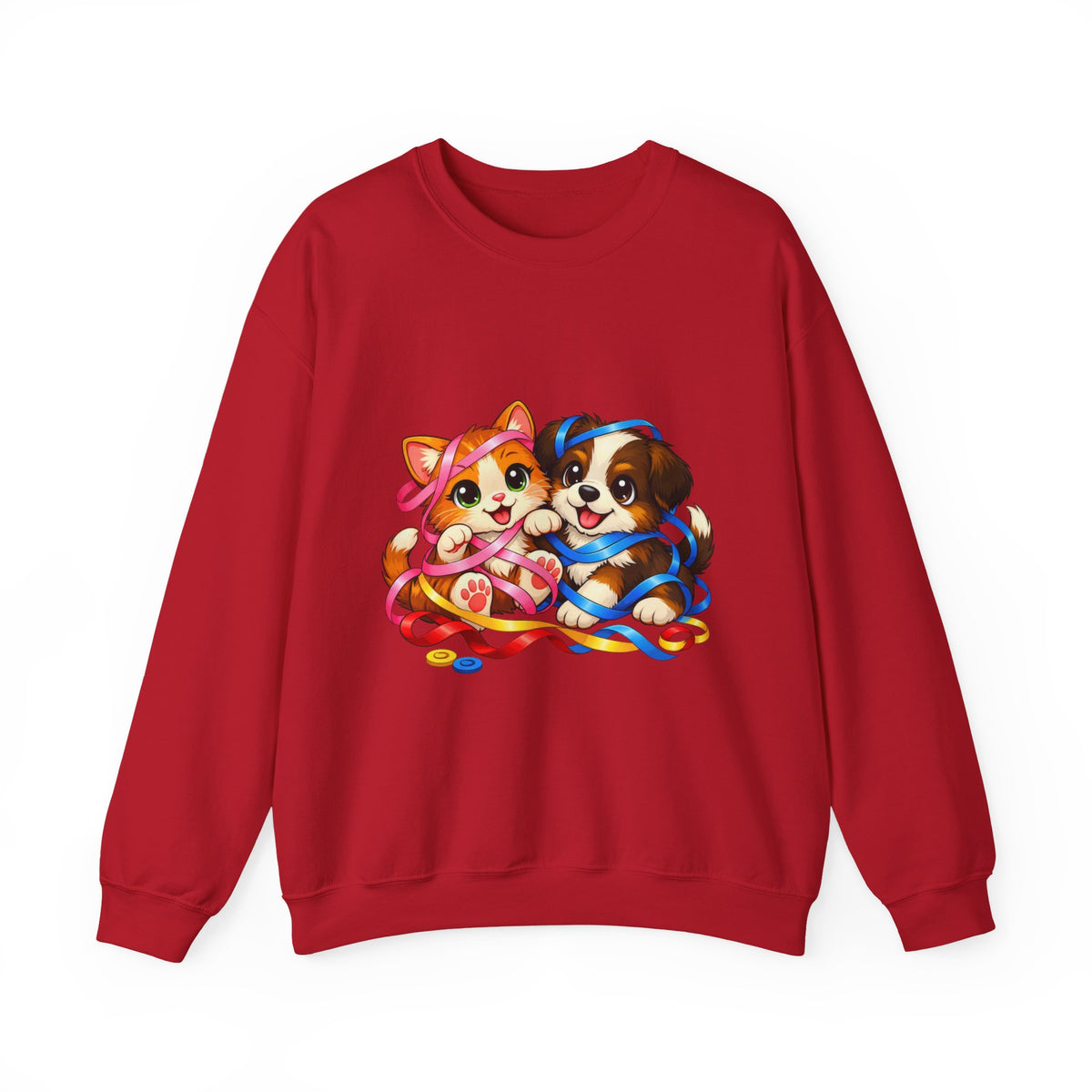 Kitty and Puppy playing with Ribbon - Sweatshirt